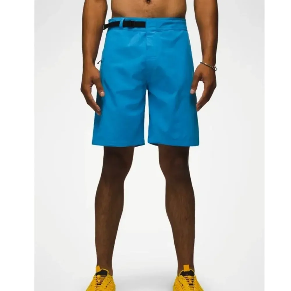 NWT prAna Rock Shock Boardshorts Tide Pool Blue Zion Cinch Waist Men’s Size 30
